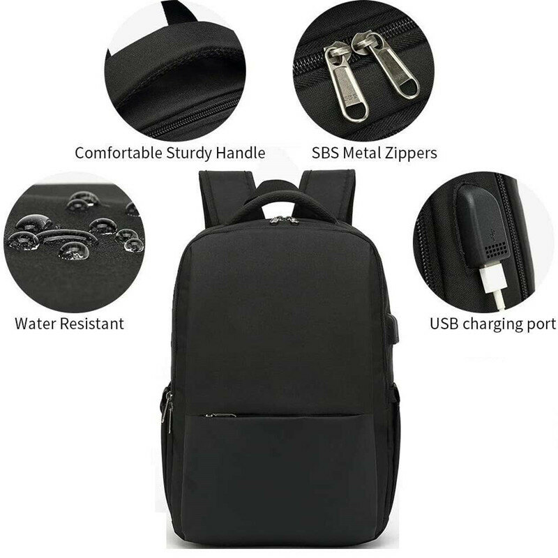 Нейлоновый водонепроницаемый рюкзак для мужчин и женщин, школьный ранец, дорожный портфель для ноутбука с USB-портом для зарядки, повседневные уличные сумки с S-образным вырезом, 1 шт.