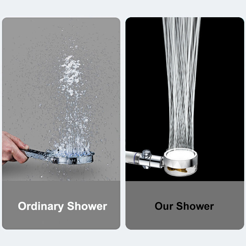 2022 Shower Head Water Saving Flow 360 Degrees Rotating With Small Fan ABS Rain High Pressure Spray Nozzle Bathroom Accessories