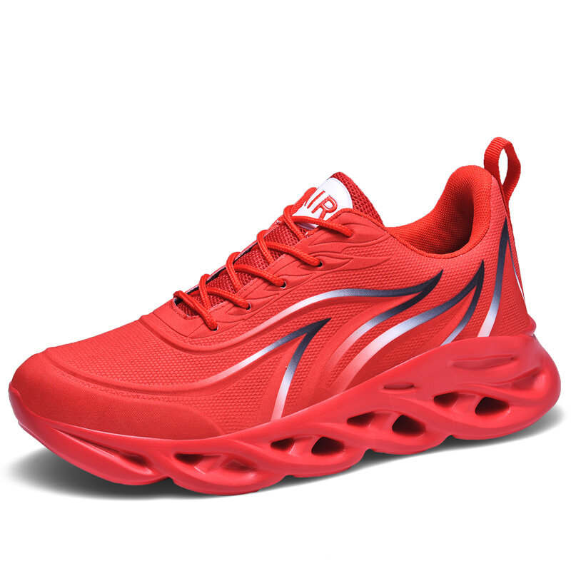 Sepatu Lari Sneakers Motif Api Pria Sepatu Olahraga Tenun Terbang Sepatu Atletik Pria Luar Ruangan Nyaman Sepatu Latihan 2021