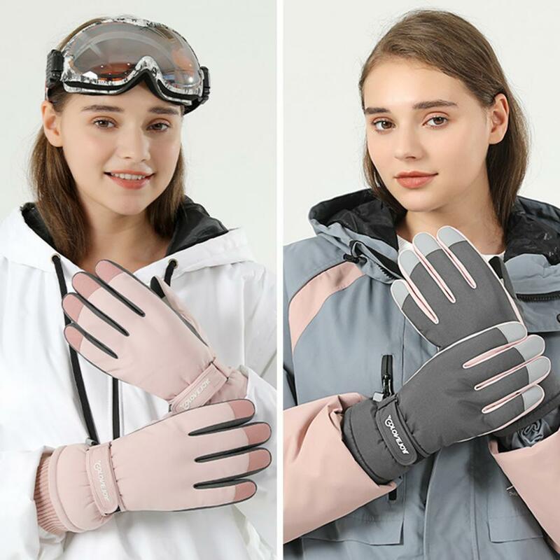 Нескользящие теплые зимние лыжные перчатки из полиэстера с сенсорным управлением пальцами для зимы