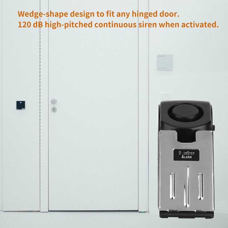 Mini Wireless Vibration Triggered Home Wedge Shaped Stopper Alert Security System Door Stop Alarm Block Blocking System
