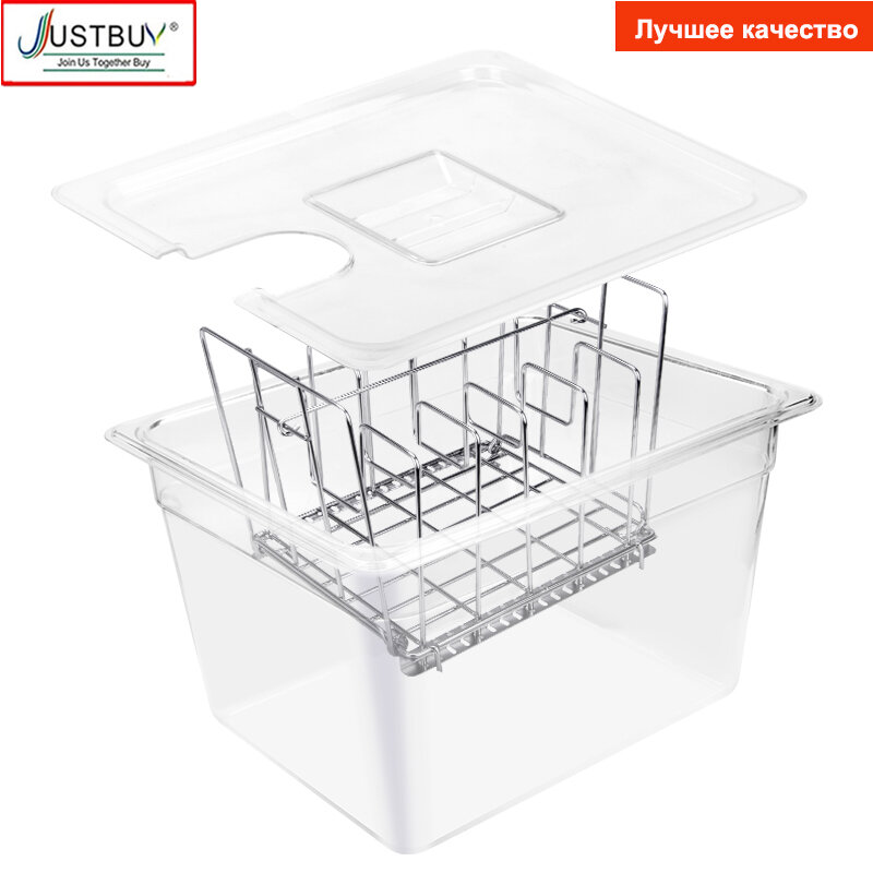 11L Fit for Nova Sous Vide Cooker Container Machine  with Stainless Steel Rack Detachable Dividers Separator