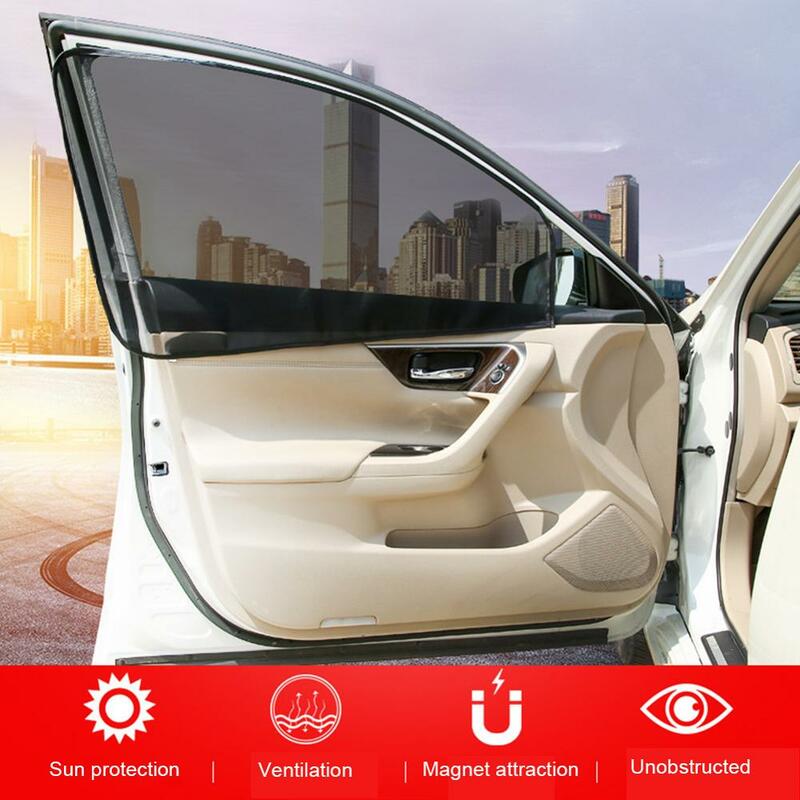 SALE 4pcs Car Front & Rear Side Window Sun Visor Shade Mesh Cover Sunshade insulation anti-mosquito Fabric Shield UV Protector