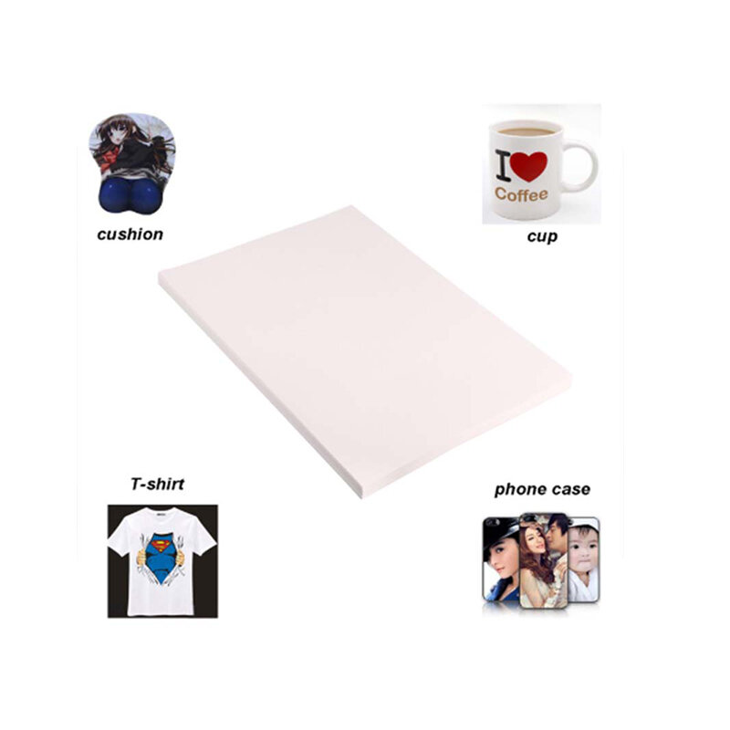 Papel de transferência de calor com sublimação a4 popular para camiseta de algodão poliéster tecido almofada cerâmica capa de telefone impressão deseg