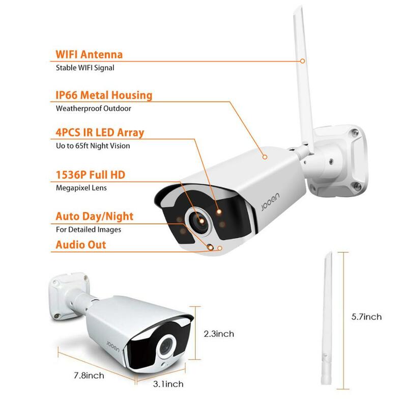 Sistema de vigilância sem fio, kit com câmeras de segurança para casa, área externa, wi-fi, gravação de vídeo e áudio