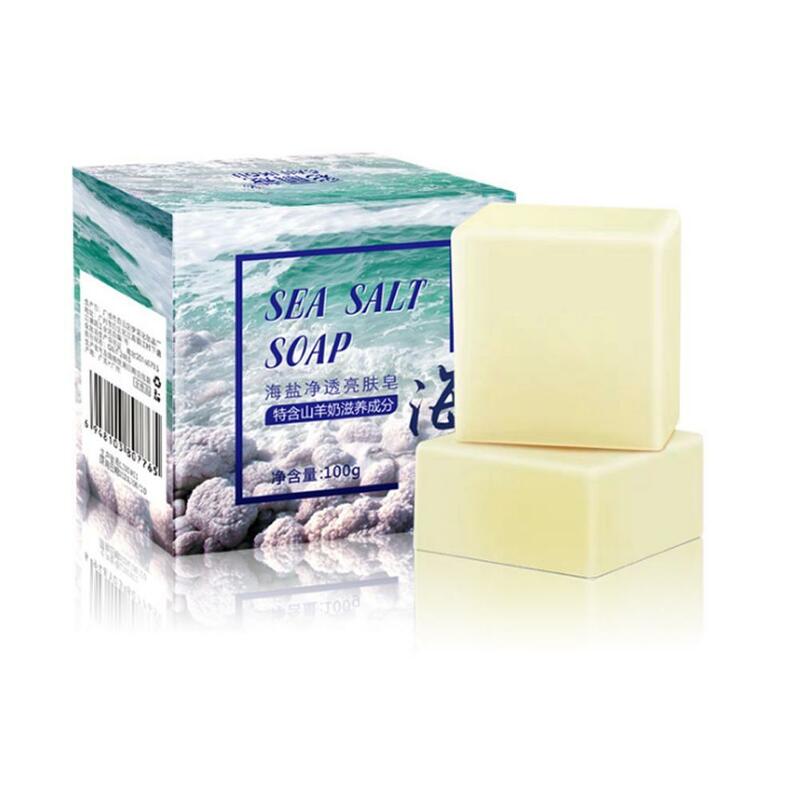 100g Sea Salt Soap whitening Moisturizing Wash Base Removal Face Acne Pimple Skin Care Treatment Face Wash Handmade Soap