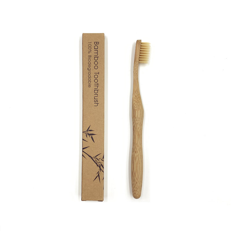 Kit de brosse à dents de voyage en bambou, petite brosse à dents en fibre de bambou sans BPA, Tube de brosse à dents en bambou naturel 100%