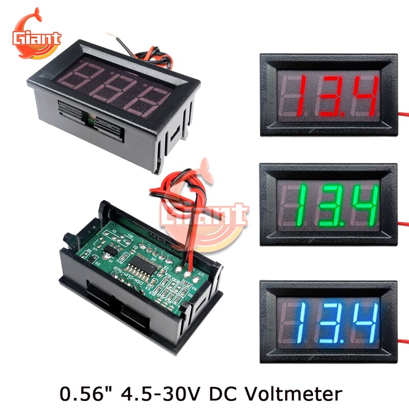 0.56 "4.5-30V DC Voltmeter Mini Digital Voltmeter LEDแผงโวลต์เครื่องทดสอบแรงดันไฟฟ้าเครื่องวัดสำหรับรถจักรยานยนต์รถยนต์ 5V