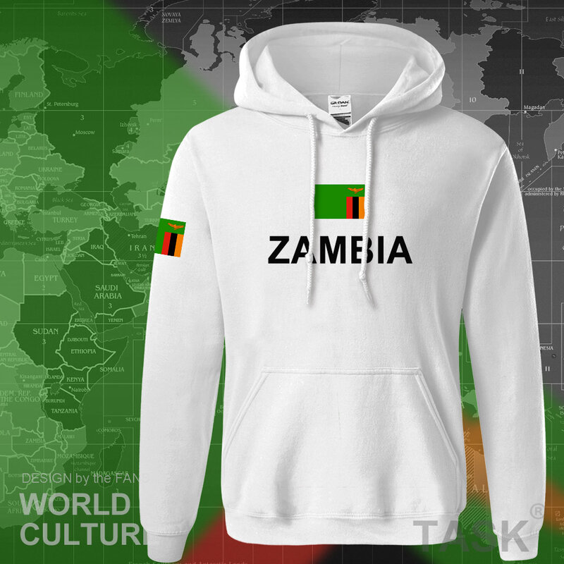 Sudadera con capucha de la República de Guinea para hombre, ropa deportiva masculina de estilo hip hop, chándal de fútbol de países ZMB