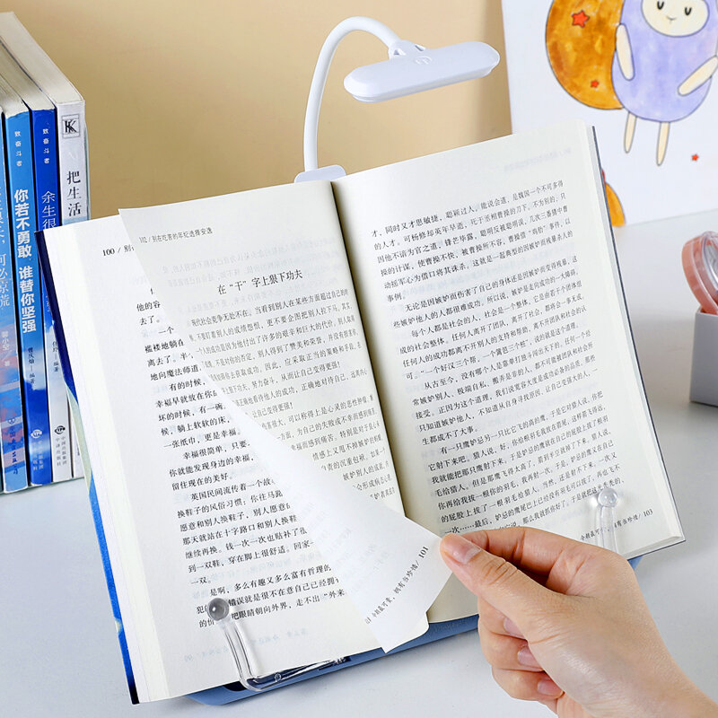 Suporte para tablet macaron com lâmpada de brilho ajustável, suporte para leitura com tela sensível ao toque, material escolar