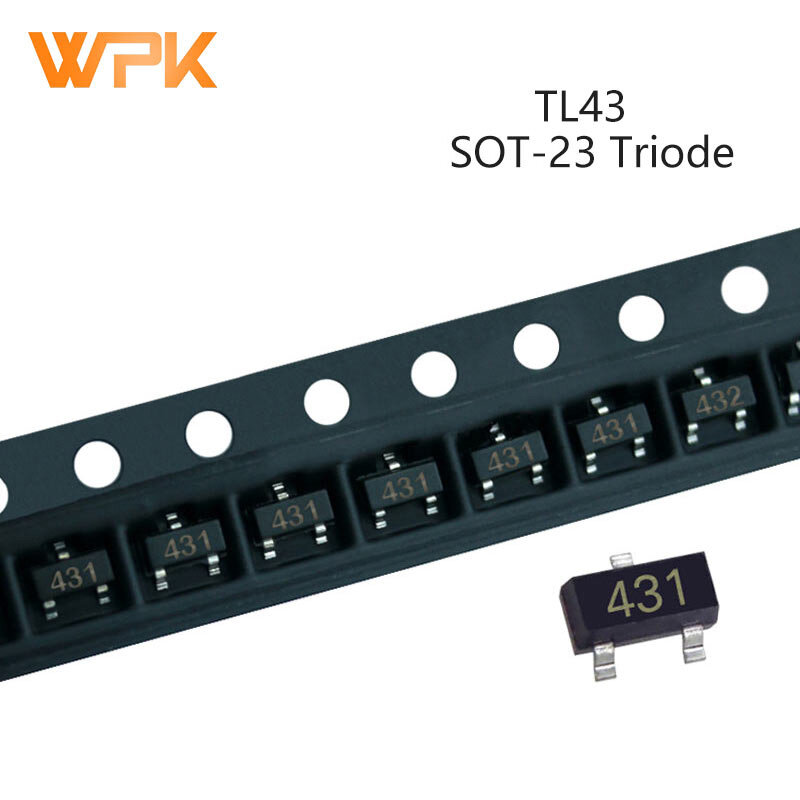 50 sztuk SMD Regulator napięcia IC tranzystor SOT-23 36V TL432 432 TL431 431 komponenty elektroniczne trioda