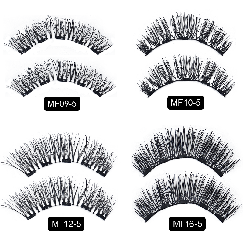 8 Pcs 5 Magnetic False Eyelashes With 2 Pairs Magnets Magnetic Eyelashes Natural Mink Eye Lashes Faux Cils Tweezers Makeup Kits