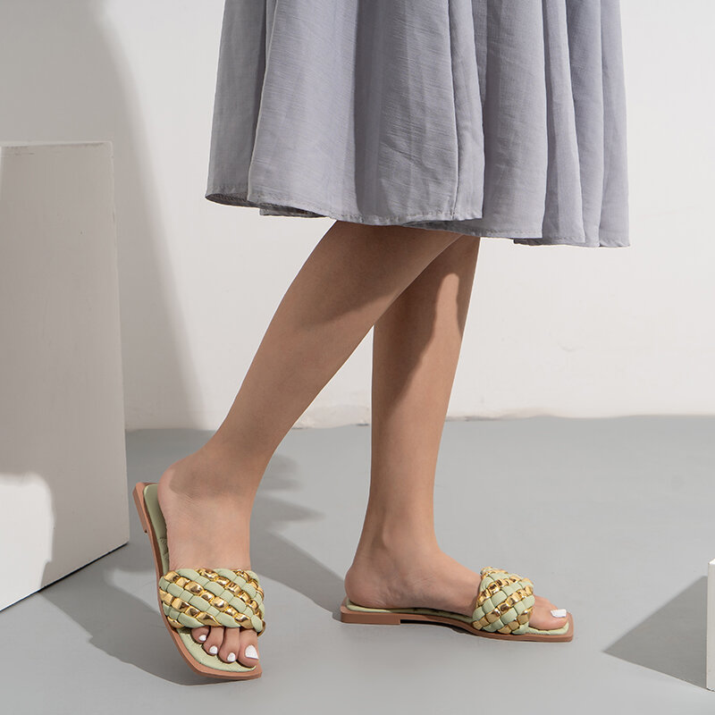 Women's Slippers Summer Shoes for Yezzy Slides Slipper Comfortable Dress 2021 Casual Fashion Beach Sliders Sabot Slip-on Flat