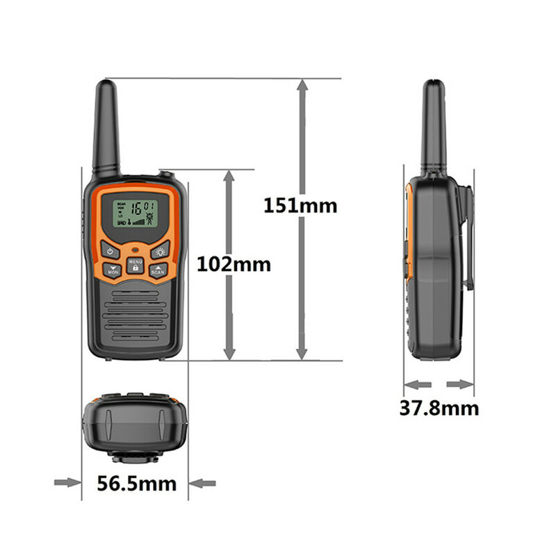 2022.2PCS Walkie Talkie Civil กิโลเมตร High Power สถานีวิทยุ Intercom Outdoor Handheld Mini Two Way วิทยุ Communicator