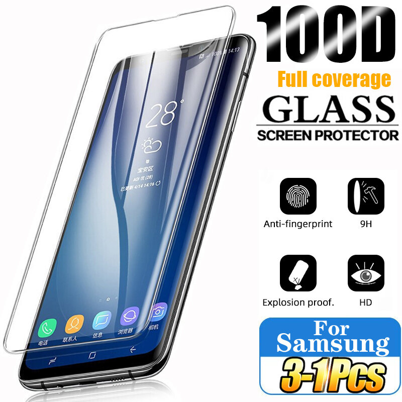 Protecteur d'écran, en verre trempé pour Samsung Galaxy S10 Plus S9 S8 S20 S21 S10e S 9 8 10 e Note 20 Ultra S10 5G Note 8 9 10
