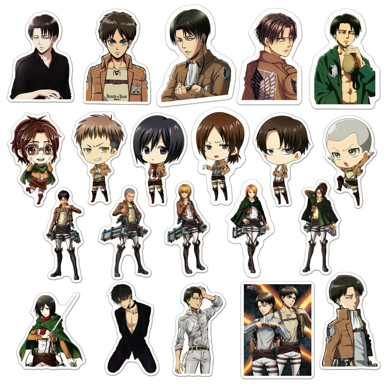 50 100pcs/Pack Japan Anime Sticker Anime Attack On Titan Stickers aesthetic Laptop Bicycle Guitar Skateboard Waterproof stikers