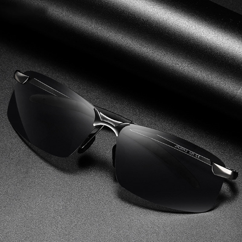 Gafas de sol polarizadas cuadradas clásicas para hombre, diseño de marca Vintage, sin montura, para conducir, UV400
