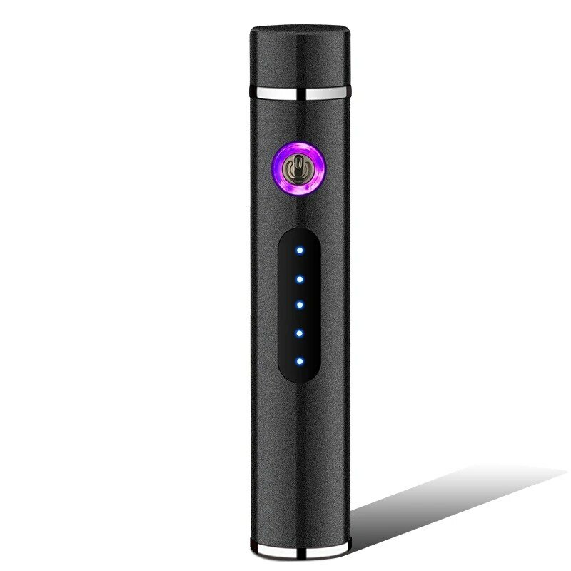 Mini podwójny łuk lżejsze wiatroszczelne bezpłomieniowe zapalniczki plazmowe elektryczne USB zapalniczka do cygar z LED wyświetlacz mocy dla mężczyzn prezenty