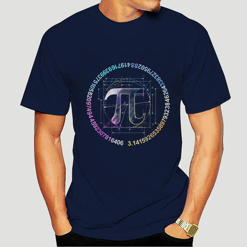 Camiseta de marca para hombre, camisa de manga corta con estampado geométrico matemático divertido, holgada, informal, con cuello redondo