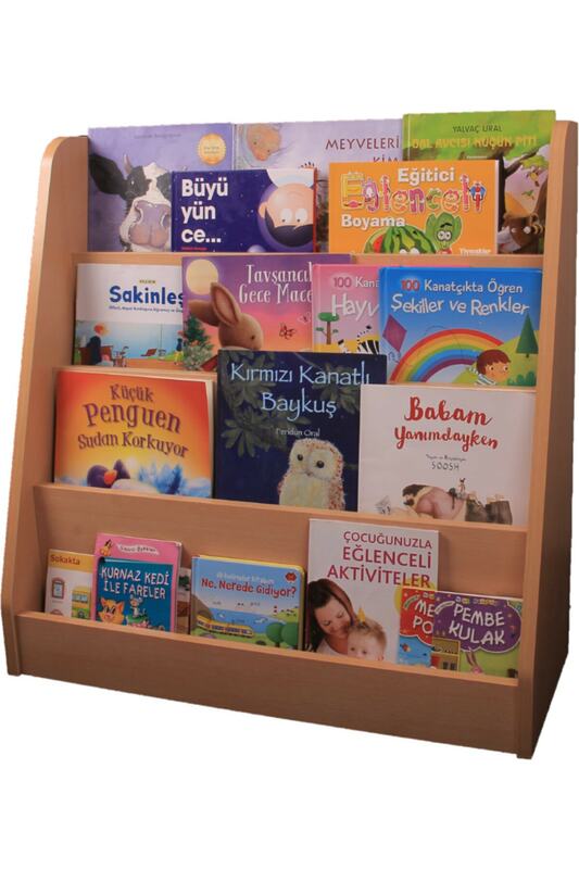 Librería de madera de haya Montessori, 75x75x30 Cm