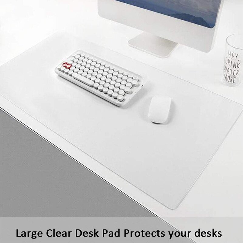 Przezroczysta podkładka na biurko, 35.5 cala X 17.7 cala antypoślizgowa teksturowana pcv miękka mata na biurko-okrągłe krawędzie ochraniacz na biurko