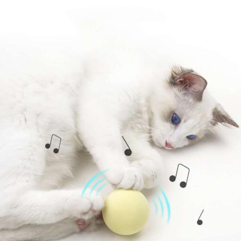 Mainan Kucing Bola Gravitasi Baru Mainan Bersuara Sentuh Cerdas Mainan Hewan Peliharaan Interaktif Bola Mainan Mencicit