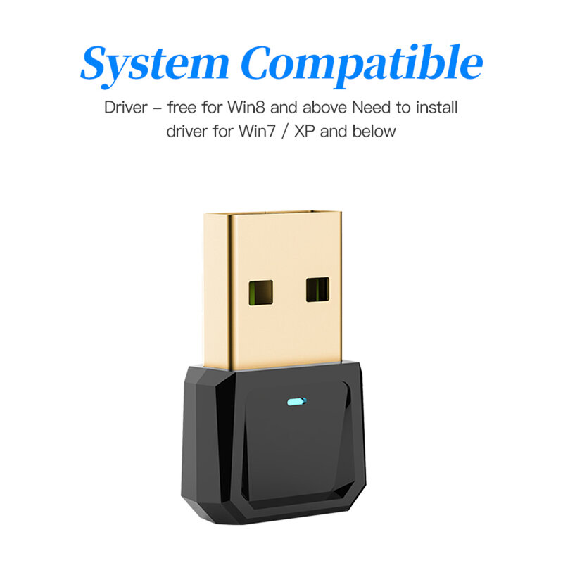 Adaptador inalámbrico Bluetooth 5,0 modo Dual Mini USB Dongle transmisor para ordenador portátil PC Bluetooth receptor transmisor