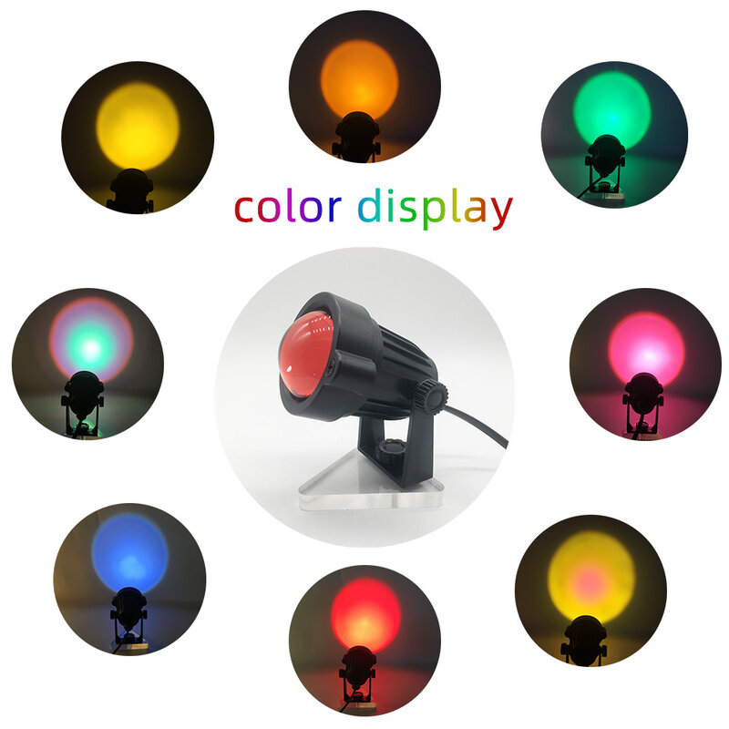 Rainbow Sunset Projection Lamps Atmosphere Night Light Home Coffee Shop Background Wall Decoration Colorful Lamp Dropshipping