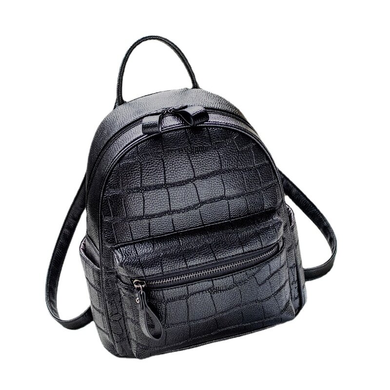 حقيبة ظهر نسائية عالية الجودة PU حقيبة نسائية سوداء حقائب ظهر للفتيات في سن المراهقة