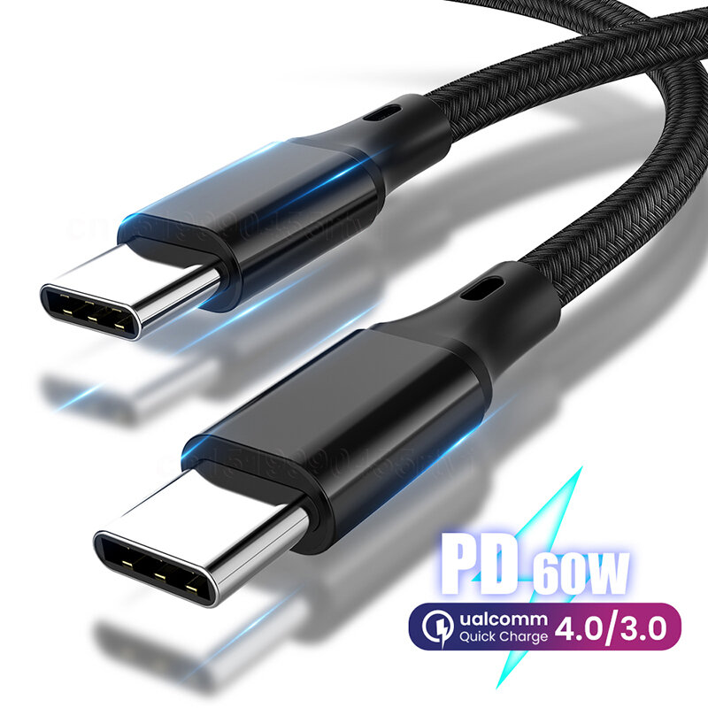 Robotsky-Cable USB tipo C de carga rápida, adaptador de carga rápida 3,0, PD60W, para Dell, Samsung, MacBook Pro, USB-C