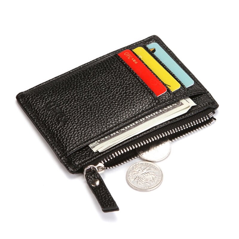 Модный кошелек унисекс из искусственной кожи, маленький бумажник для мелочи, кредитных карт, визитница, чехол с кармашком для мелочи