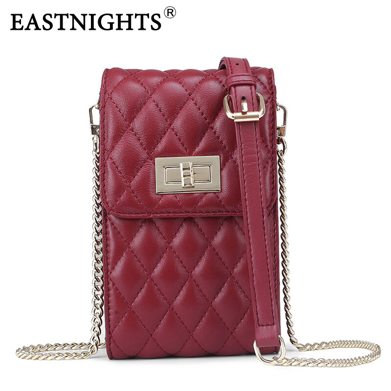 Eastnight-حقيبة كتف من جلد الغنم للنساء ، حقيبة كتف صغيرة ، حقيبة هاتف عصرية ، حقيبة يد مع حامل بطاقات