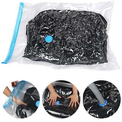 Vacuum Bag Storage Bag Home Organizer Transparent Border Foldable Clothes Organizer Seal Compressed Travel Saving Space Bag
