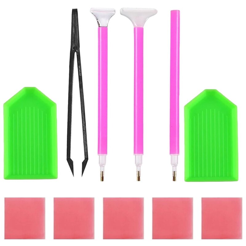 Kit de herramientas de pintura de diamante 5D, Kit multifuncional, accesorios de pintura decorativa, perforación de bordado pegajoso, conjunto de herramientas de tallado de madera