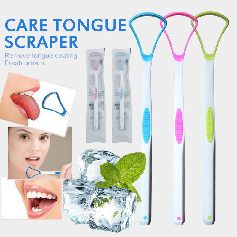 New1pc língua escova de limpeza raspador de grau alimentício única língua raspador de cuidados orais para manter a respiração fresca escova de língua