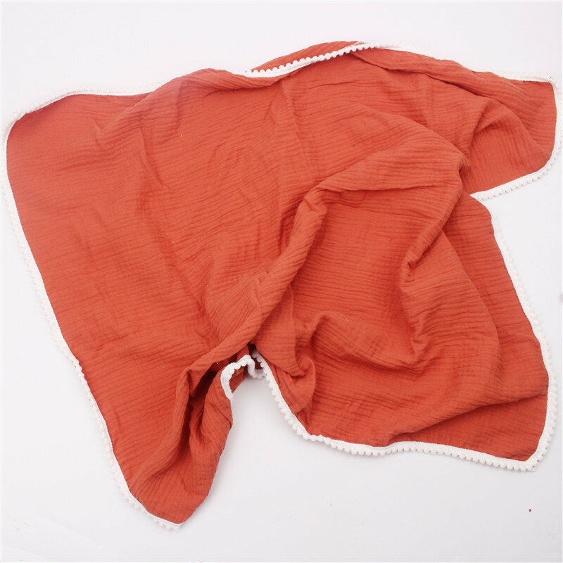 Couverture de réception en gaze de coton pour bébé, serviette enveloppante solide pour nouveau-né garçon, en mousseline