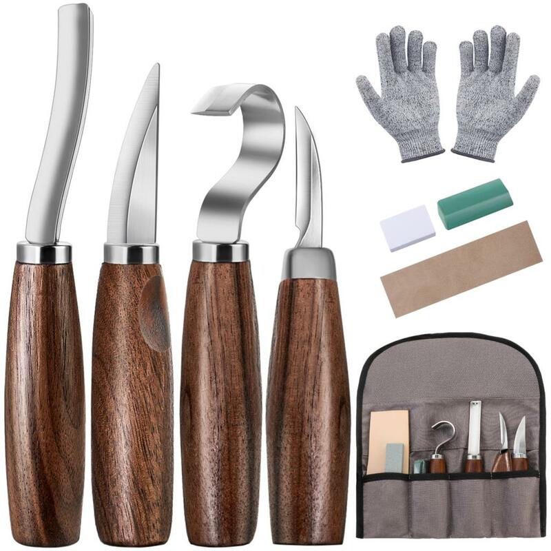 3/4/23 Uds cuchillo grabado en madera mano DIY herramientas de tallado de madera cuchillas carpintería herramientas de mano trabajador