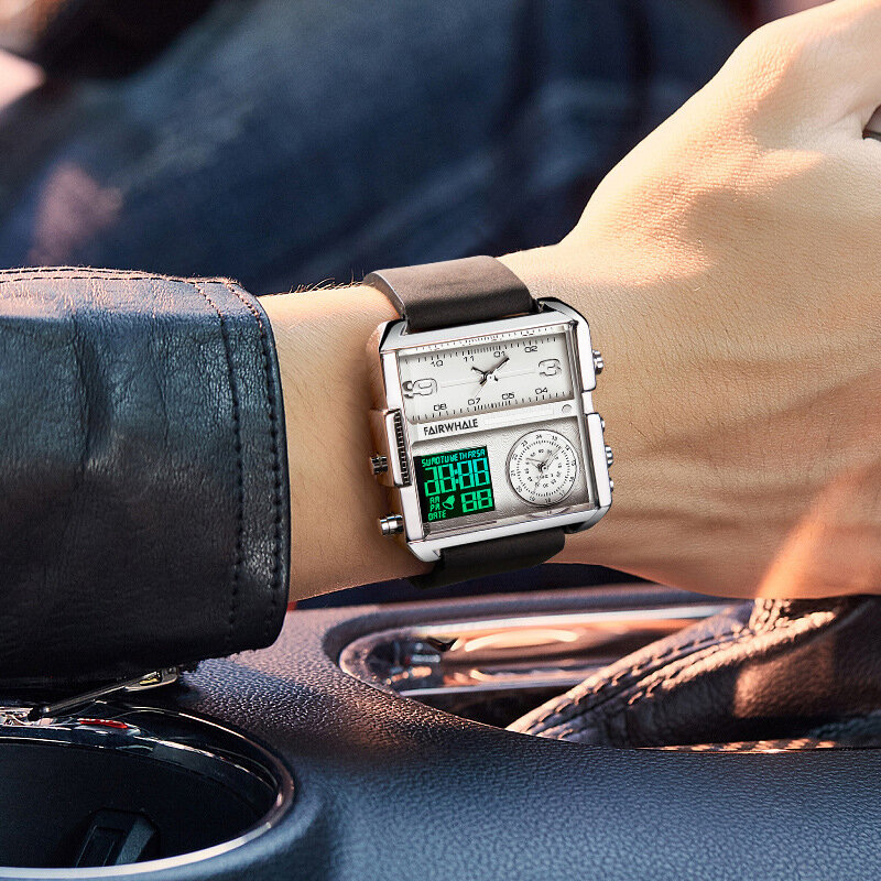 Mark fairbaleine – montre-bracelet de Sport multifonction pour hommes, numérique, étanche, miroir, lumineux, chronographe