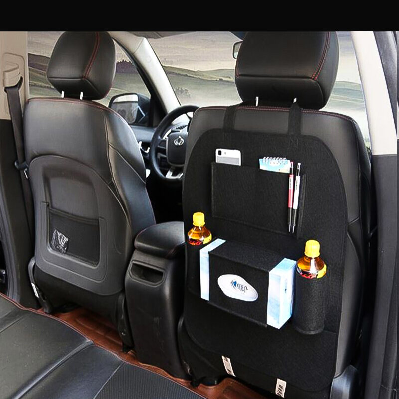 Eliteson-organizador de asiento trasero de coche, almacenamiento de respaldo de asiento de coche, 5 bolsillos, bolsas, accesorios interiores universales, 1 ud.