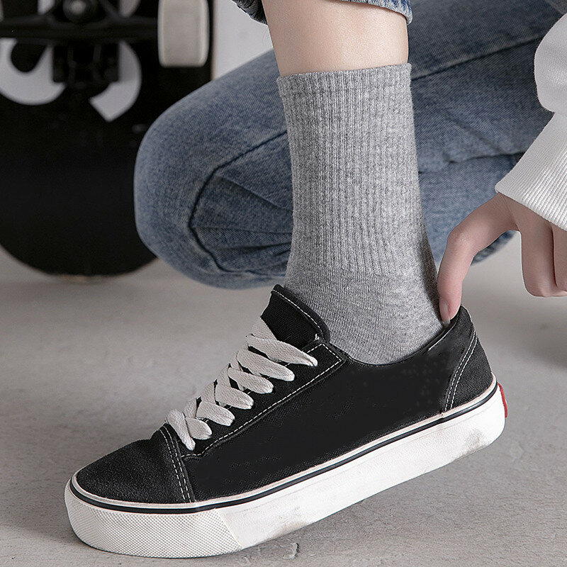 Jeseca unisex meias harajuku coreano das mulheres dos homens do vintage streetwear meias longas branco preto mulher casual hip hop skate sox