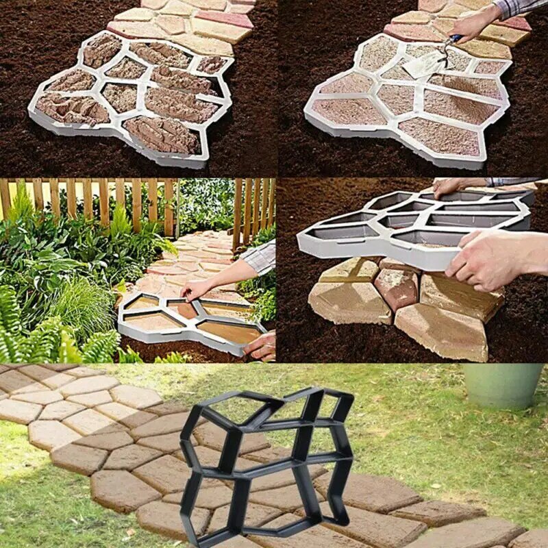 DIY Personalized Floor Mold Reusable Plastic Smooth Cement Stone Walk Paving Mold Environmentally Friendly Concrete Path Maker