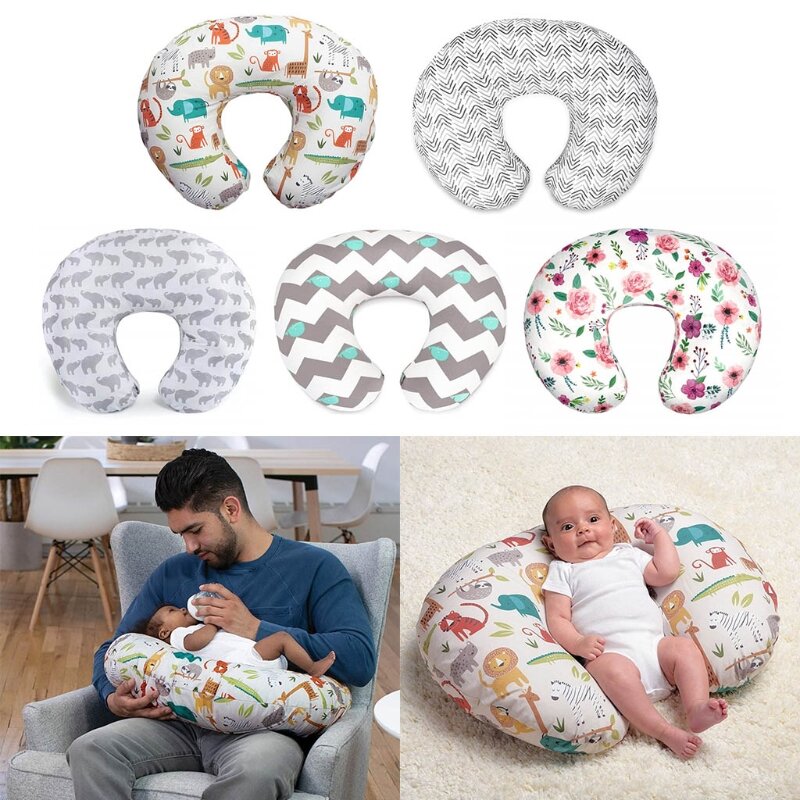 Bebê recém-nascido almofadas de enfermagem capa de maternidade algodão em forma de u amamentação travesseiro slipcover cuddle alimentação cintura capa de almofada