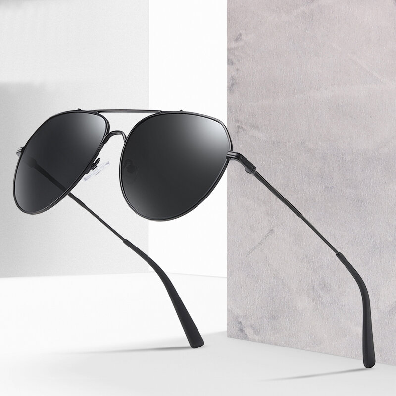 JIFANPAUL Sunglasses Glasses Driving Fishing Eyewear Brand Fashion Men UV400 Polarized Square Sun Glasses Men Metal Frame