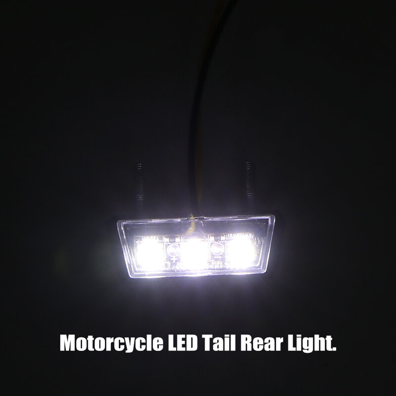 AOZBZ Mini Motorcycle LED Tail Rear Light Motorbike License Plate Light Car Auto Rear Light for Honda Kawasaki Yamaha Suzuki