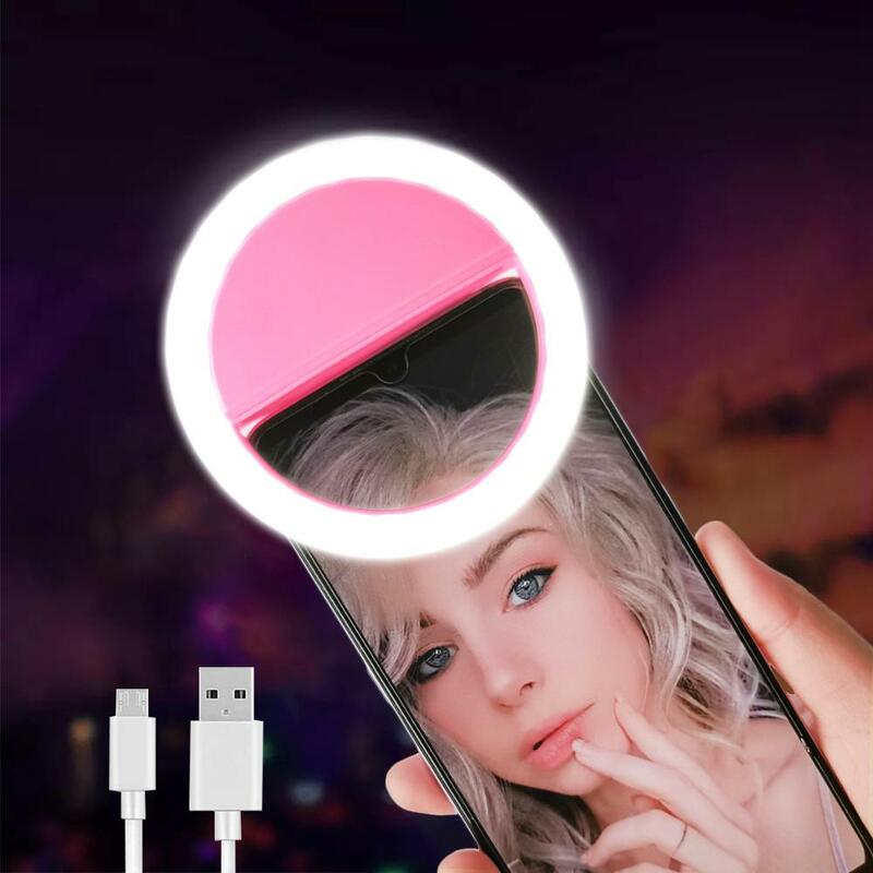 LED Selfie Ring Light, Novidade Maquiagem Iluminação, Lâmpada de telefones celulares, Photo Night Light, Led Mirror Neon Sign