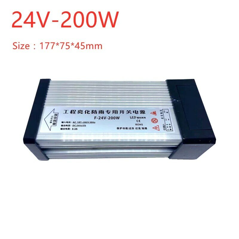 AC 220V to DC 24V 200W 400W 500W Rainproof Power Supply 24 V Voltage Converter Power Supply Adapter Rainproof For LED Strip Lamp