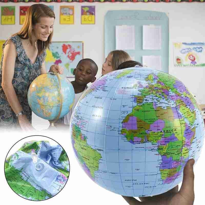 Globo gonfiabile educazione geografia giocattolo mappa palloncino pallone da spiaggia sviluppare intelligenza materiali Non tossici mappa durevole in Pvc