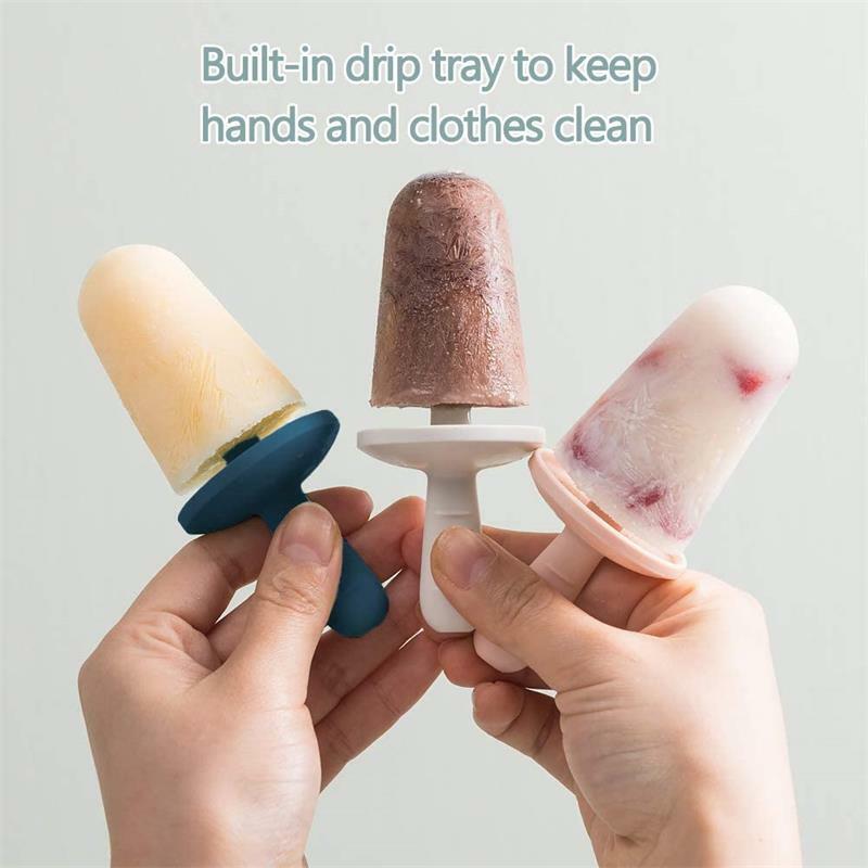 ใหม่4เซลล์แม่พิมพ์ซิลิโคนซิลิโคนไอศกรีมแม่พิมพ์ Popsicle Moulds DIY Ice Cream Mould Ice Pop Maker Mold น้ำแข็งถาด