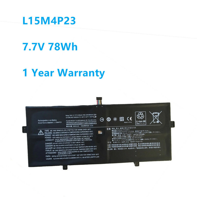 L15M4P23 L15M4P21 L15C4P22 Laptop Battery for Lenovo Yoga 910-13IKB,Yoga 910 13 80VF,Yoga 5 Pro(512G) L15C4P21 7.7V 78Wh