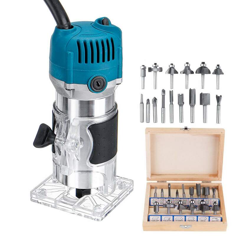 2500W 40000RPM Wood Electric Trimmer Woodworking Router Carving With Carrying Case Wood Milling Slotting Machine Classic color